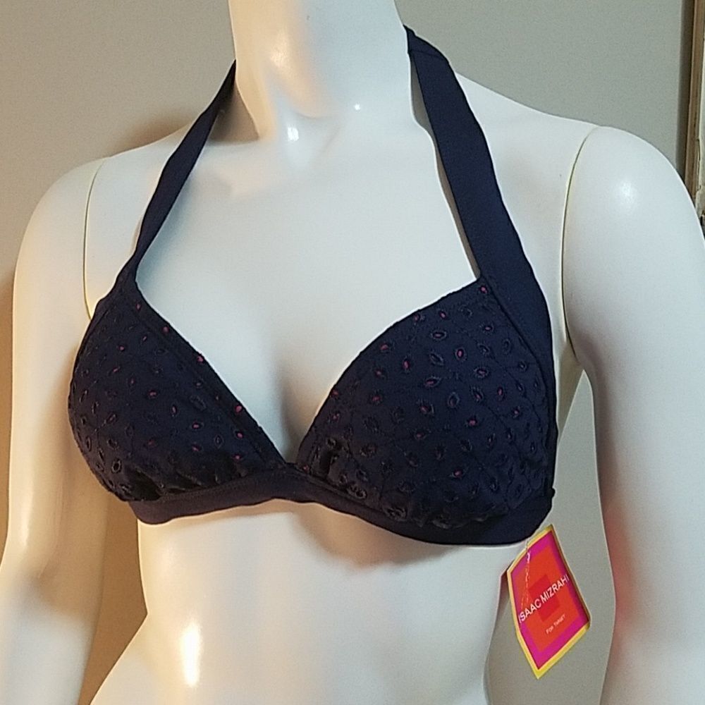 NWT Isaac Mizrahi Target Blue & Pink Bikini Top (S)